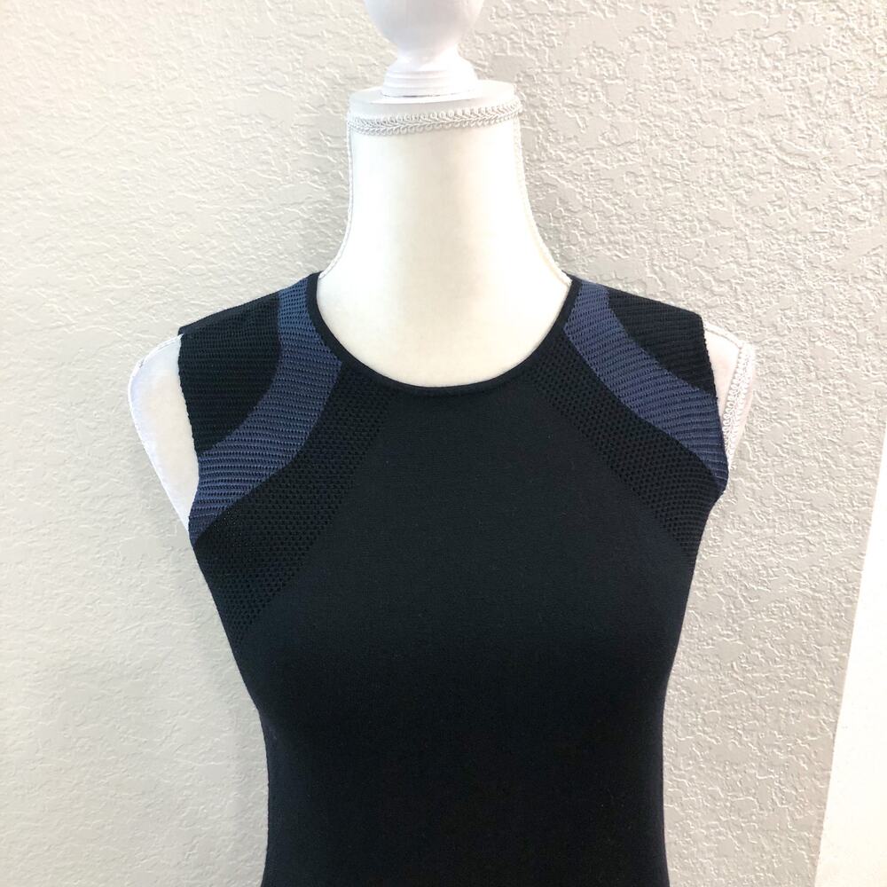 Vince Colorblock Multi-Stitch Sleeveless Wool Sweater Dress - Picture 4 of 14
